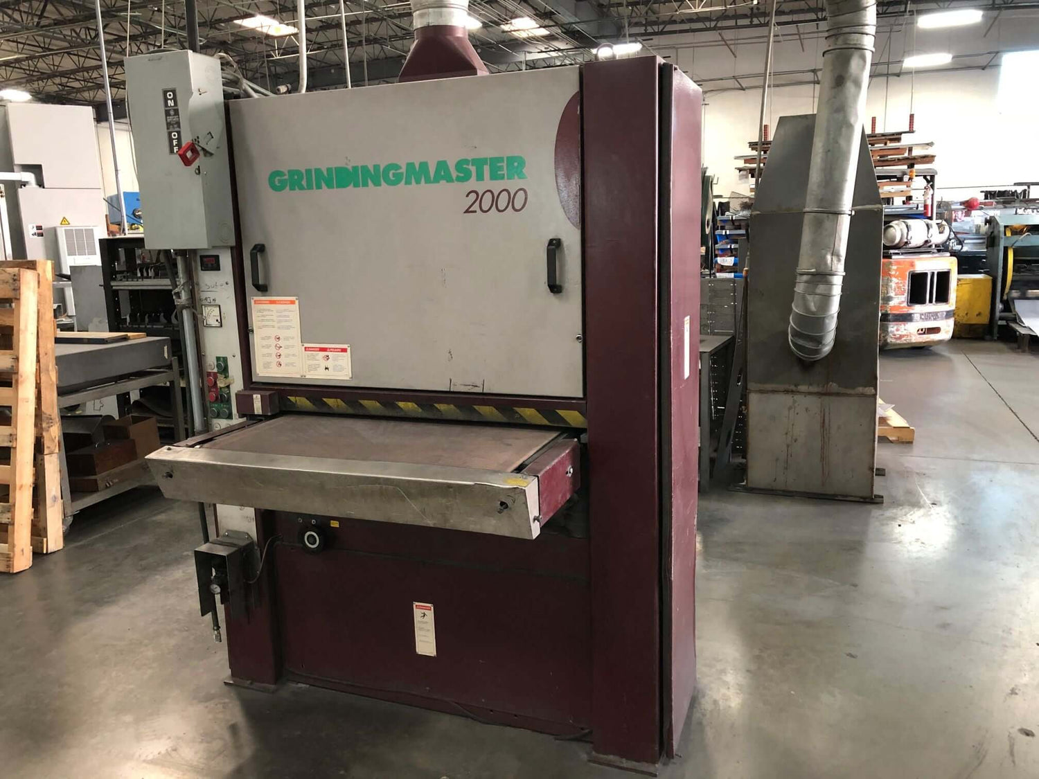 Used 36" Grindingmaster 2000 Single Head Belt Sander (Dry), Stock 1002 - Blackstone Machinery