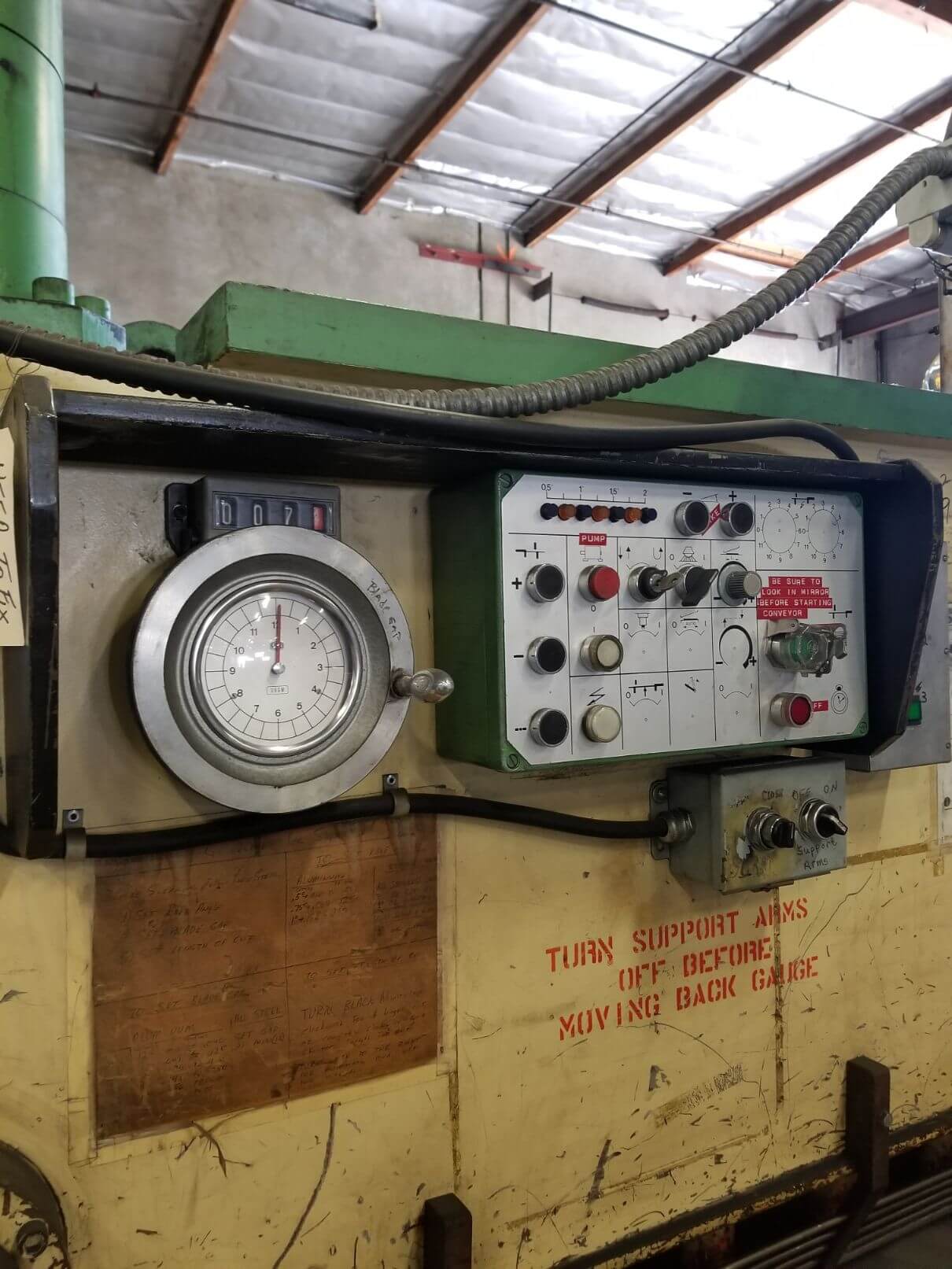 Used 13' x 1/4" LVD Hydraulic Shear, Stock 1140 - Blackstone Machinery